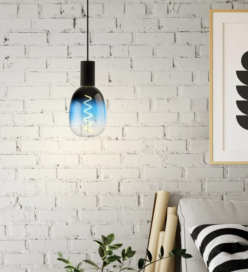 E27/4 Watt LED T120 blau milieu