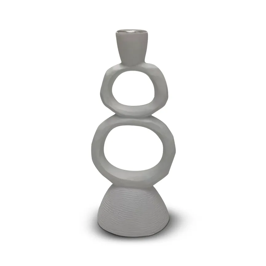 Kerzenhalter "Ringe" M weiß hauptaufnahme