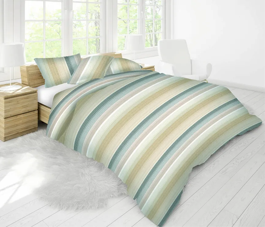 Satin-Bettw.Green Stripe 155 milieu