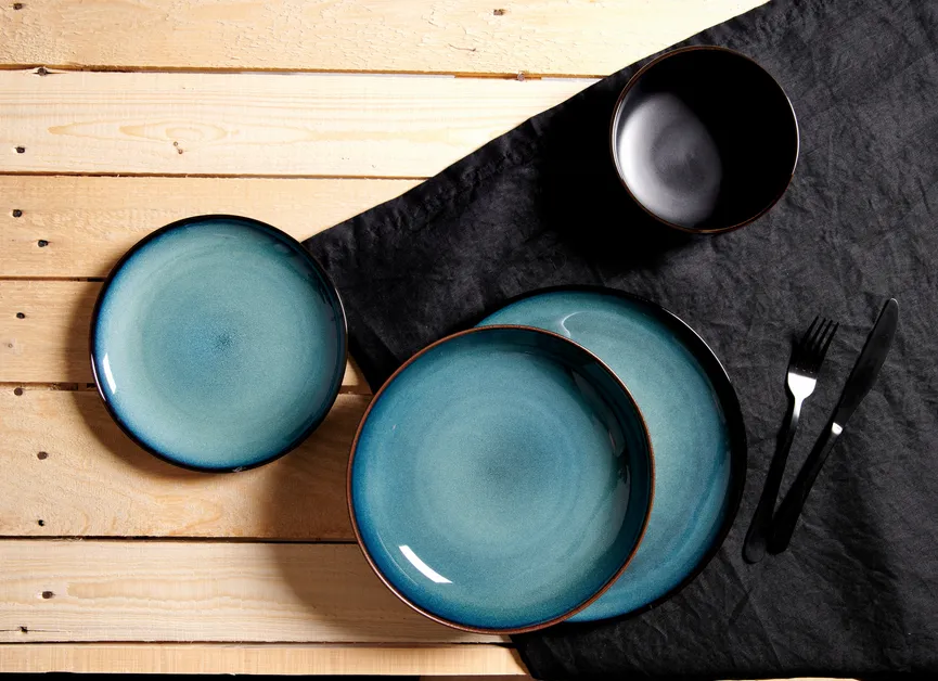 Suppenteller "Bali" blau milieu