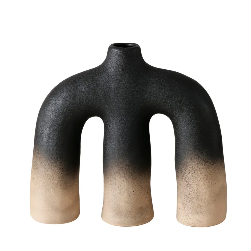 Vase "Limorino" schwarz-braun hauptaufnahme