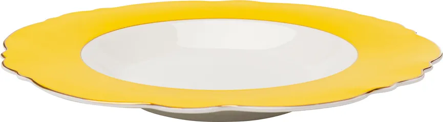 Suppenteller "Harlequin" gelb detail