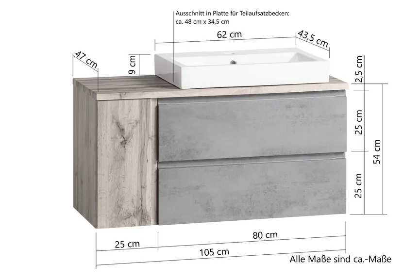 Waschtischunteschrank rechts detail