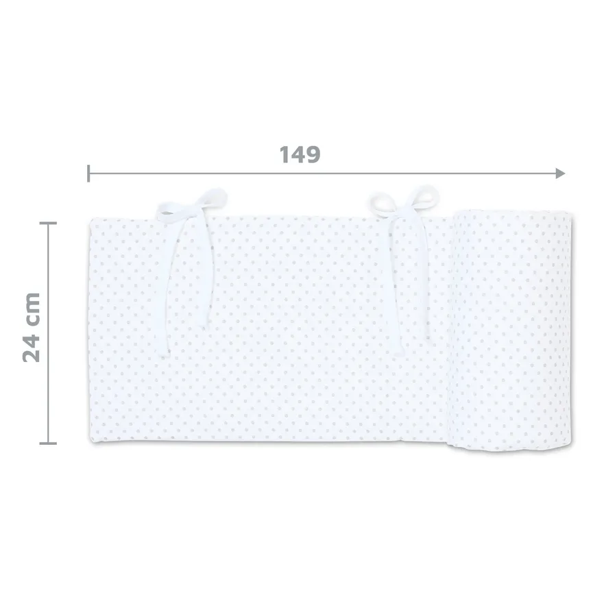 Nestchen weiß Punkte perlgrau detail