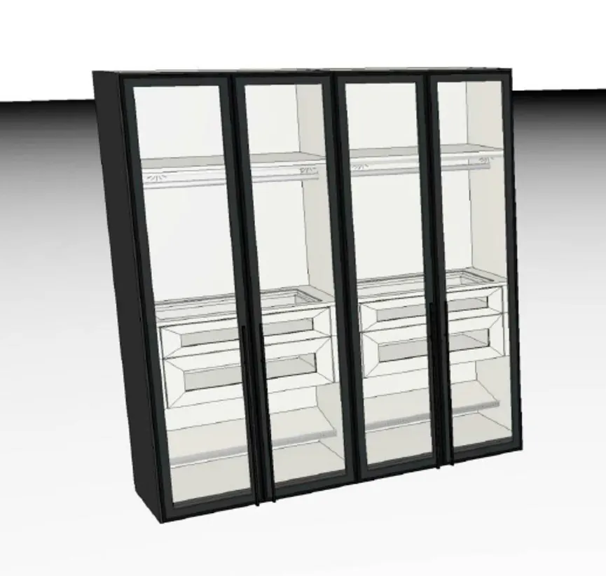Drehtürenschrank 4-trg. detail
