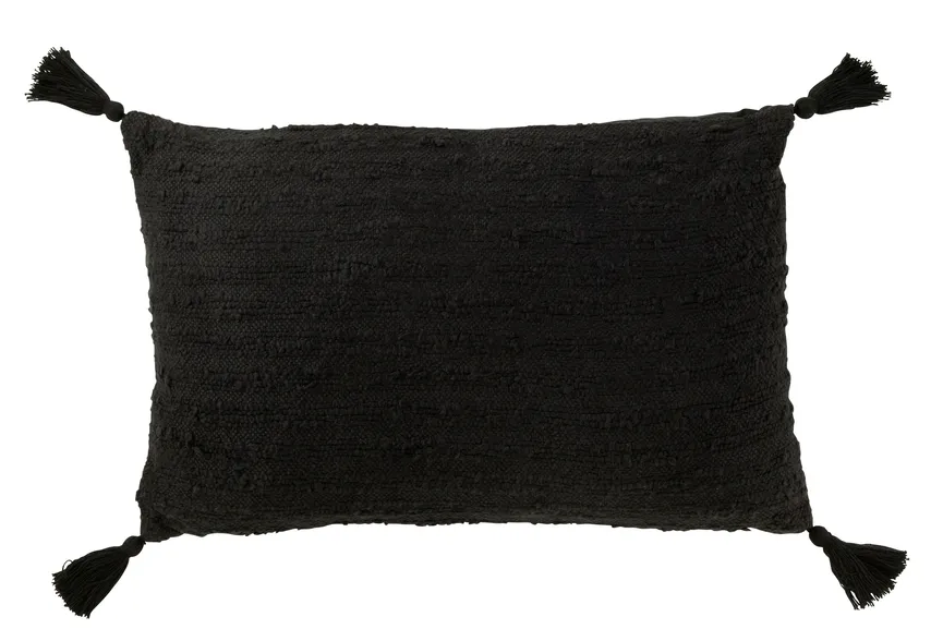 Kissen "Rec+Quasten" schwarz hauptaufnahme