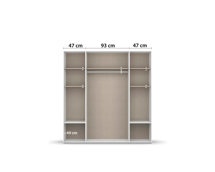 Drehtürenschrank 4-trg. detail