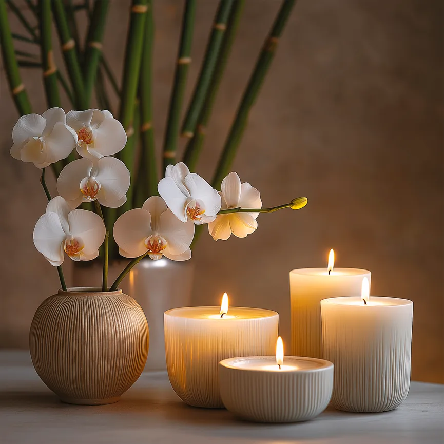 Glasbild "Warm Zen I" beige hauptaufnahme