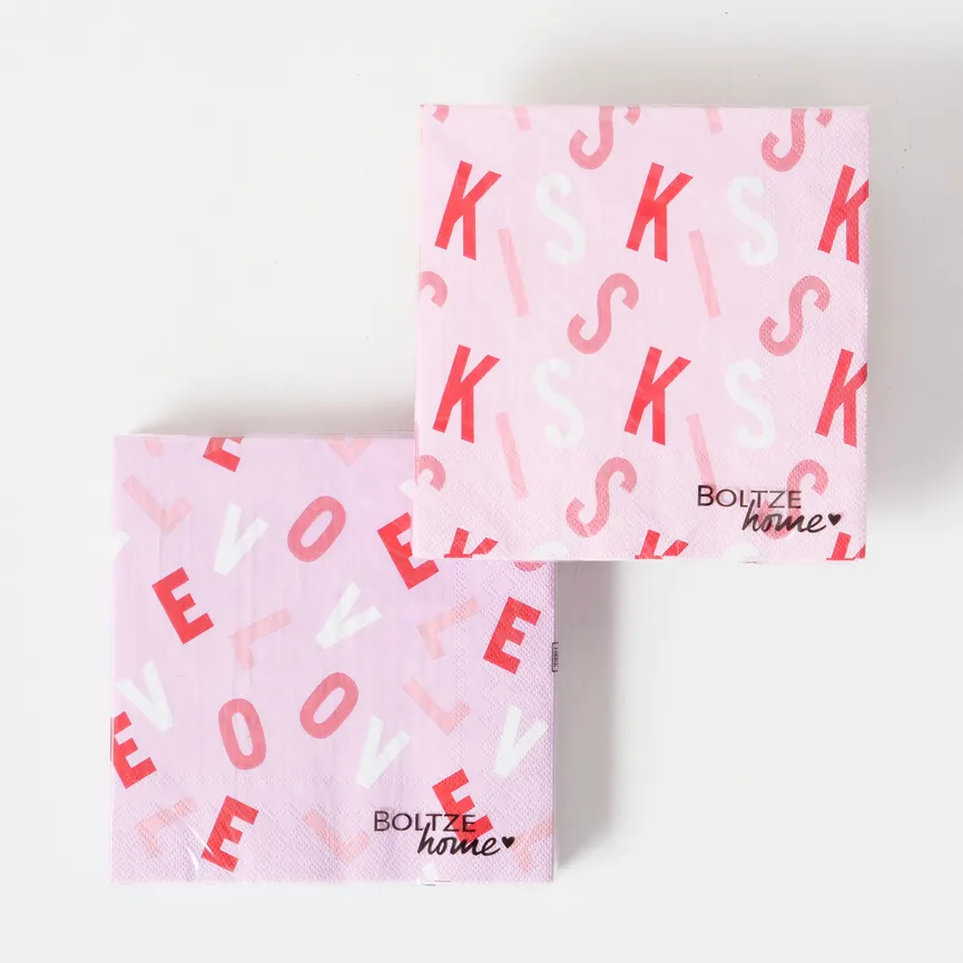 Servietten "Lovekiss" 20er-Set milieu