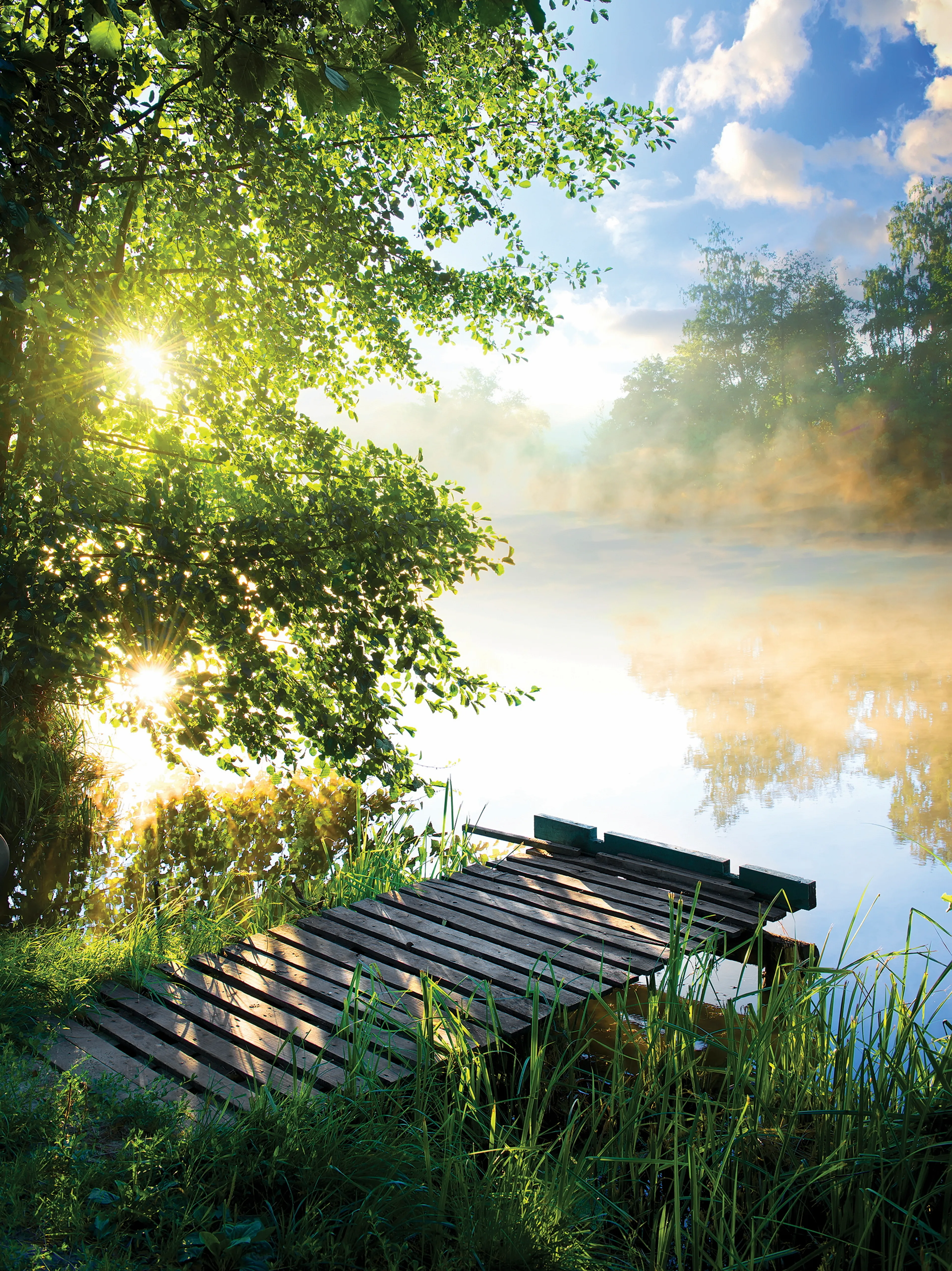 Wandbild 60 x 80 cm Sunrise On The Lake II