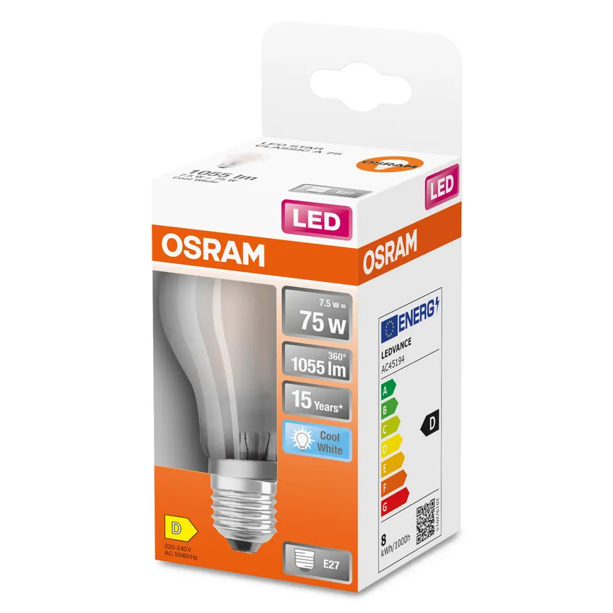 E27/7,5W LED Birne detail