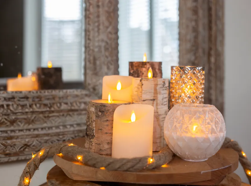 LED-Kerze S ivory milieu