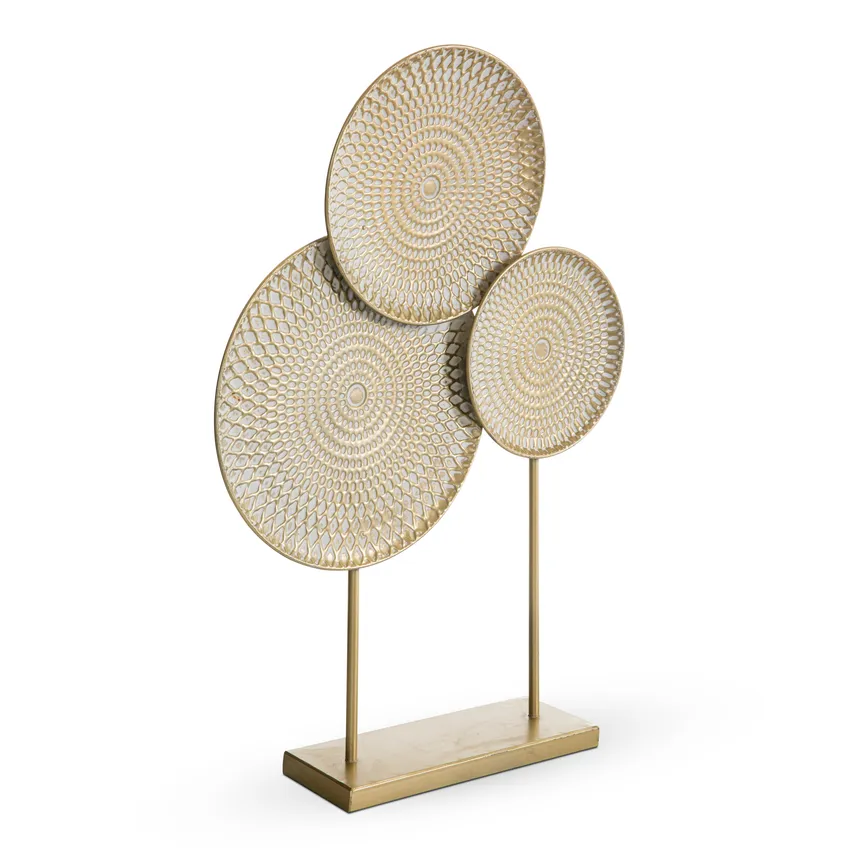 Skulptur "3 Kreise" gold hauptaufnahme