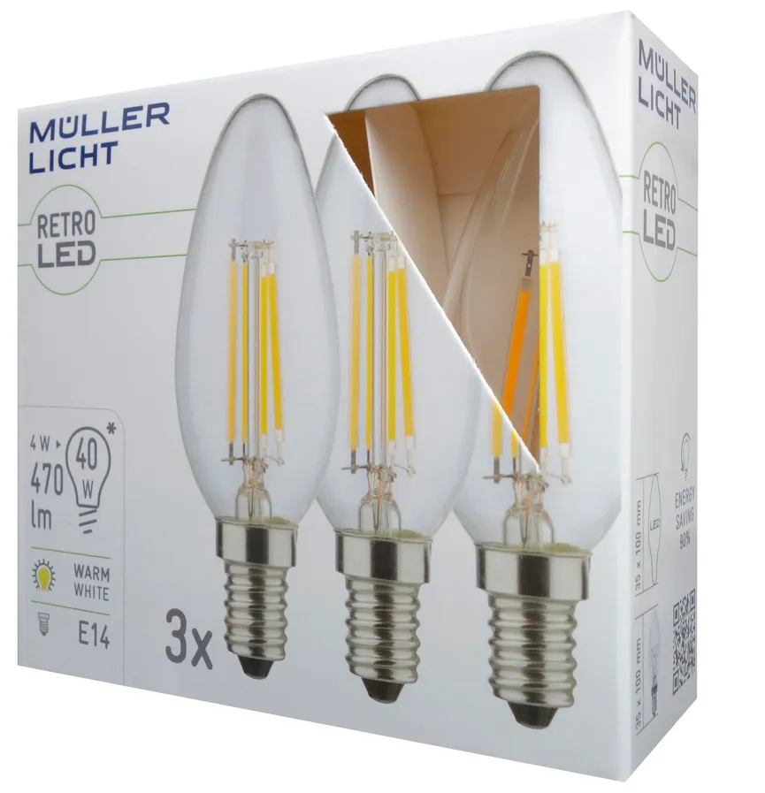 E14/4W LED Kerze 3er Pack detail