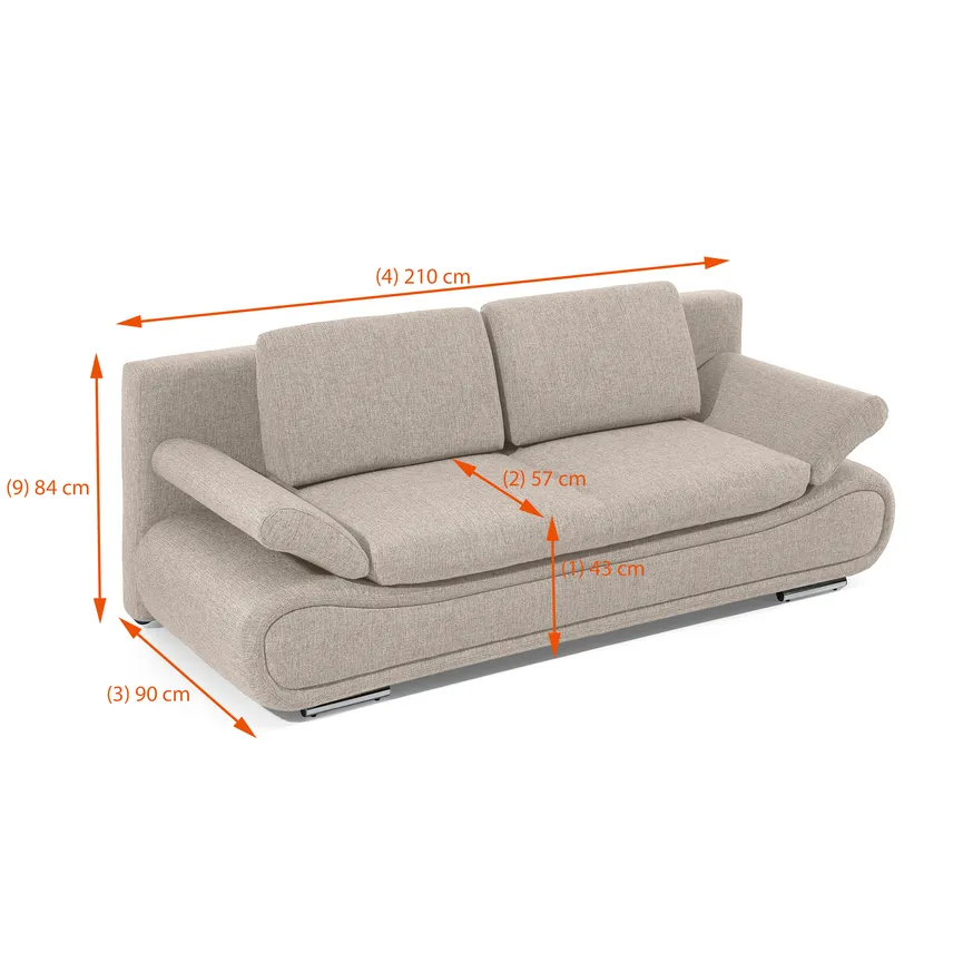 Schlafsofa dimensionsmarker