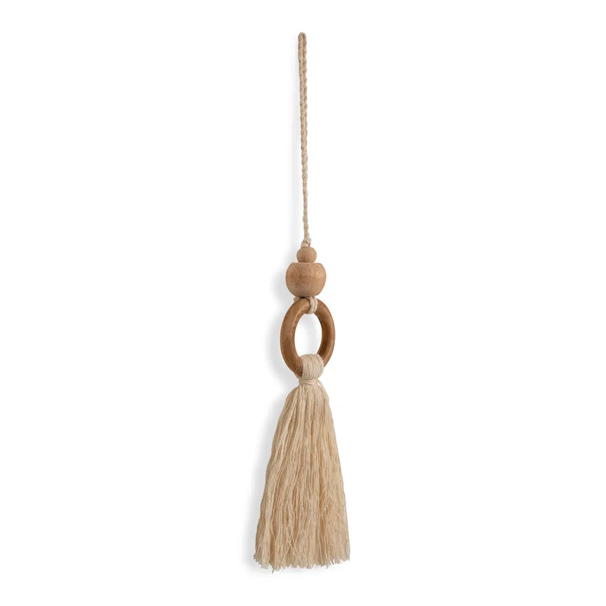 Ornament Macrame weiß natur detail