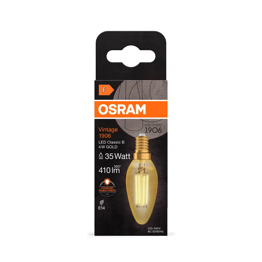 E14/4 Watt Kerze Gold detail