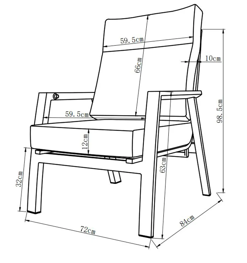 Loungesessel Grau detail