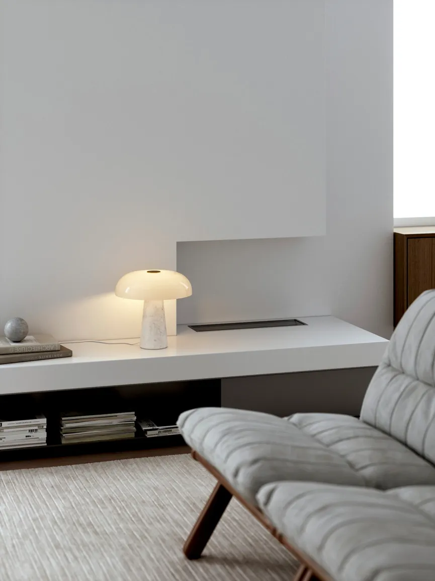 Tischleuchte "Glossy" weiss milieu