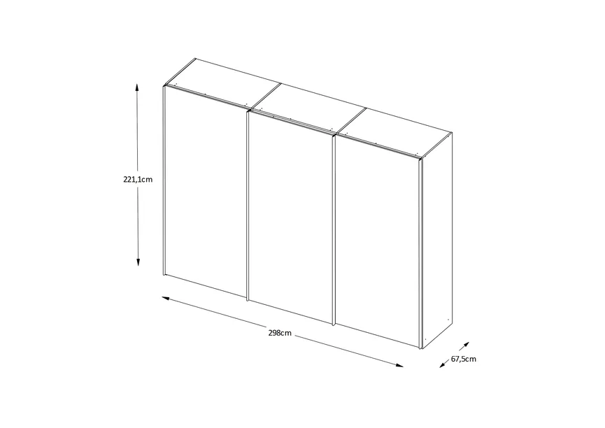 Schwebetürenschrank 3-trg. detail